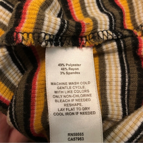 Striped Multicolour Cropped Ribbed Long Sleeve - Picture 5 of 6